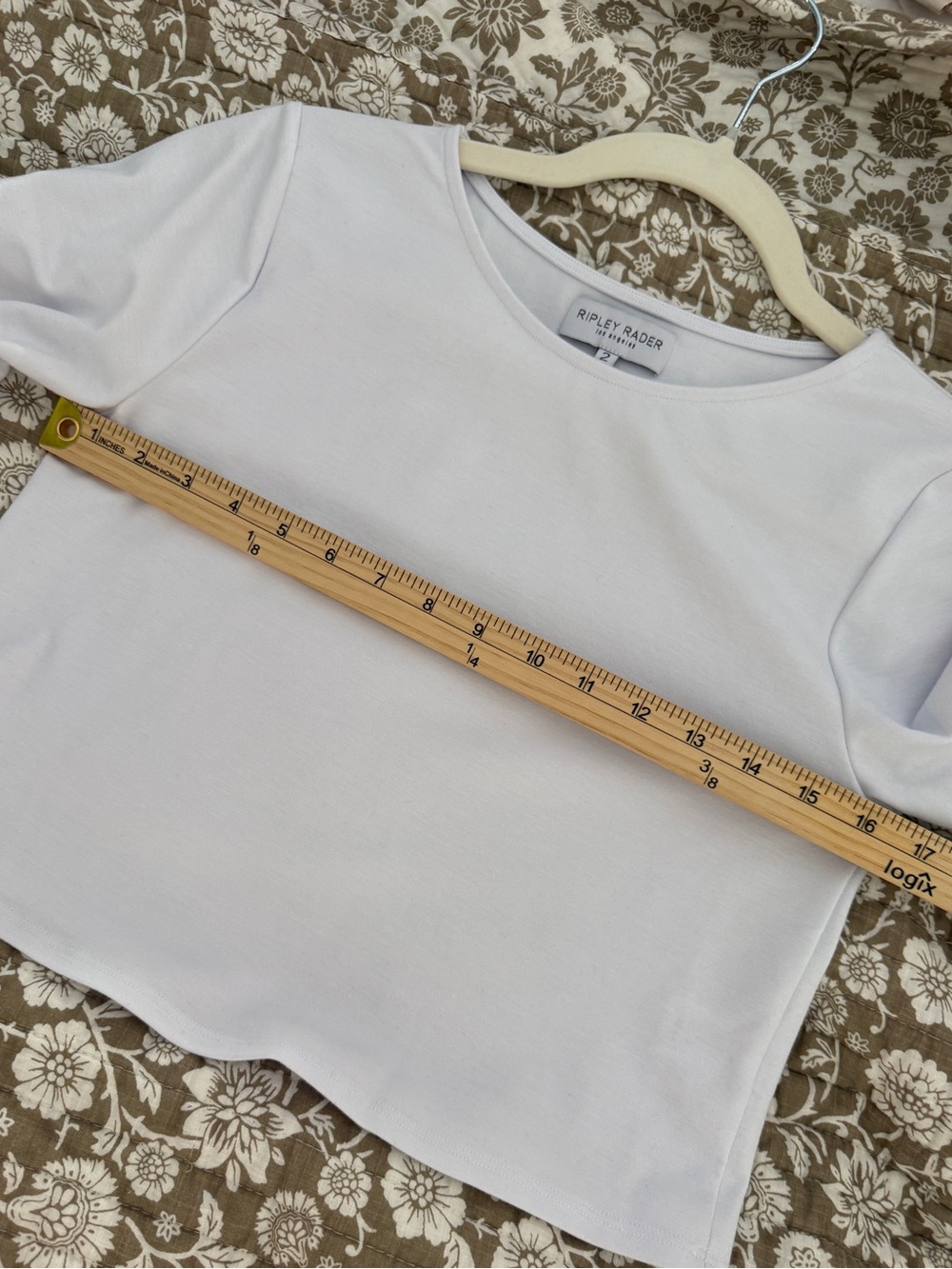 Ripley Rader off-white ponte knit extended short sleeve top Size 2 Small - Picture 8 of 10